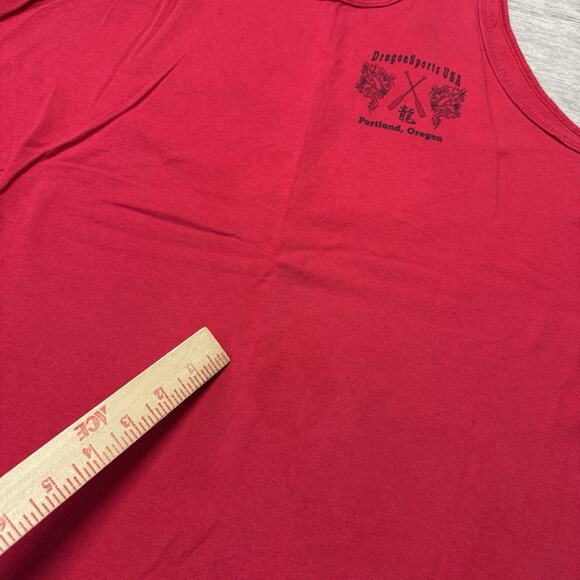 Vintage 90s Dragon Boat Shirt Portland Dragon Sports Red Tank Tee Men L Outdoor - Picture 6 of 8
